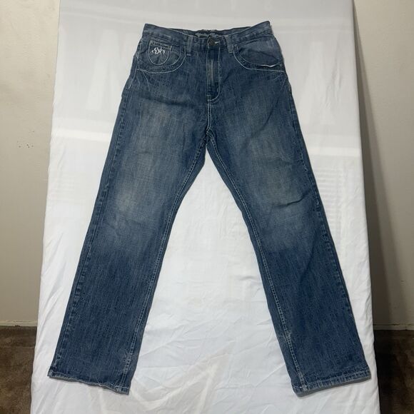 Brooklyn Express Men's Blue Jeans 36 X 34 Distressed Vtg Y2K - Picture 1 of 13